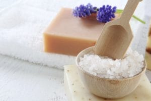 Sea salt baths can improve eczema symptoms.