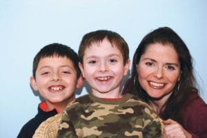 Harriet and her sons, who both have a milk allergy