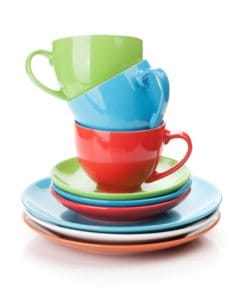 Color coding dishware is a great life hack to help eliminate cross-contamination.