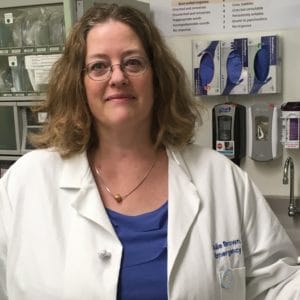 Dr. Julie Brown led a study into the effects of extreme temperatures and water on the efficacy of epinephrine auto-injectors.