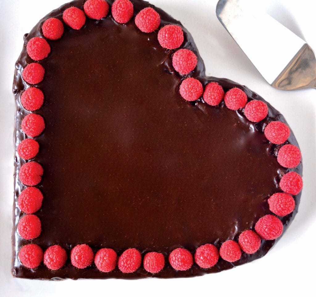 Vanilla Heart Cake with Chocolate Ganache - Allergic Living