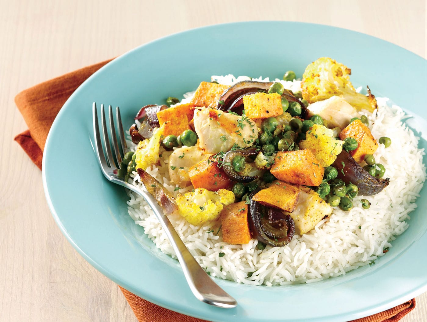 One-Pan Curry Roasted Cauliflower Dinner