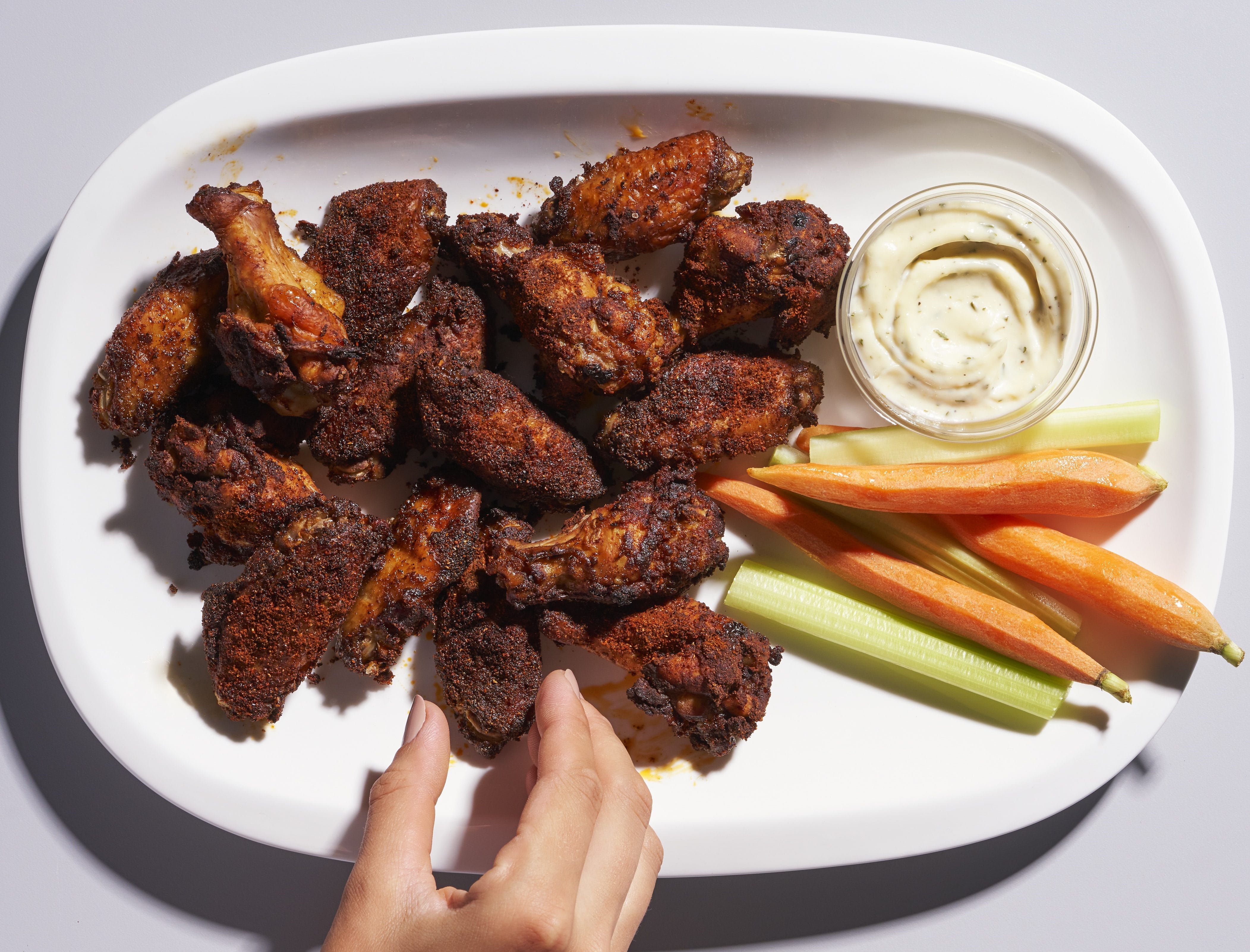 Blackened Chicken Wings With Dairy-Free Cool Ranch Dip