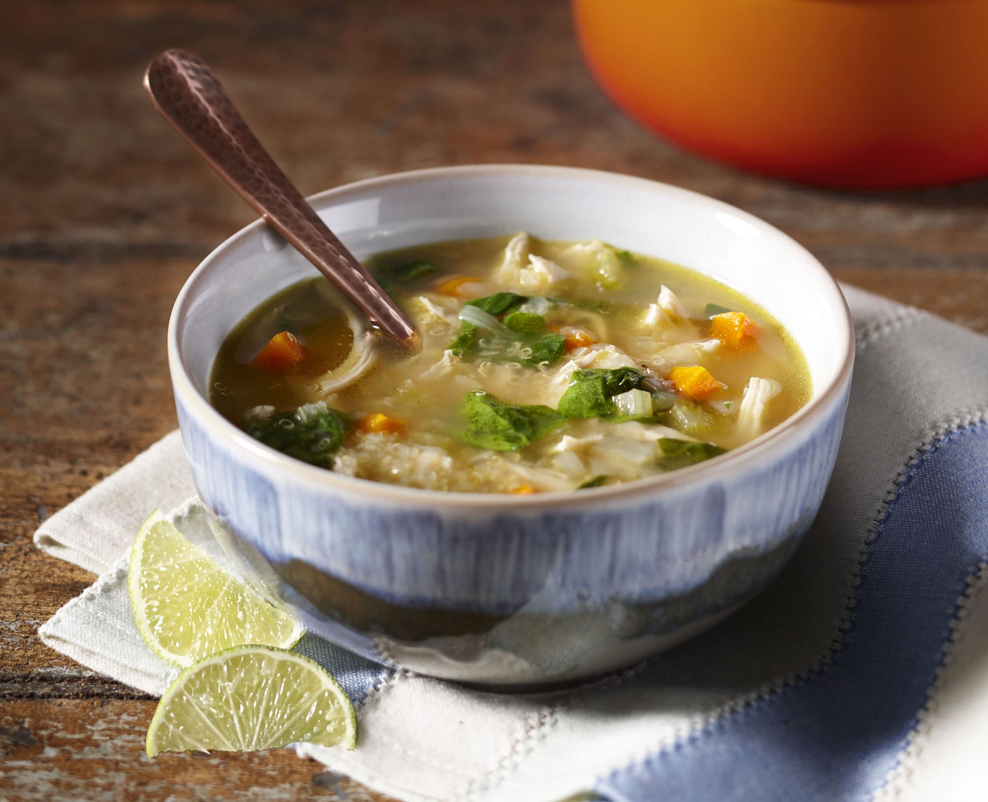 Allergy-Friendly Chicken, Quinoa and Spinach Soup
