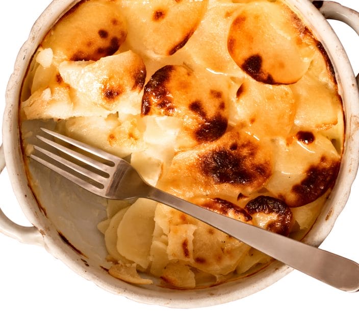Scalloped butternut and potatoes